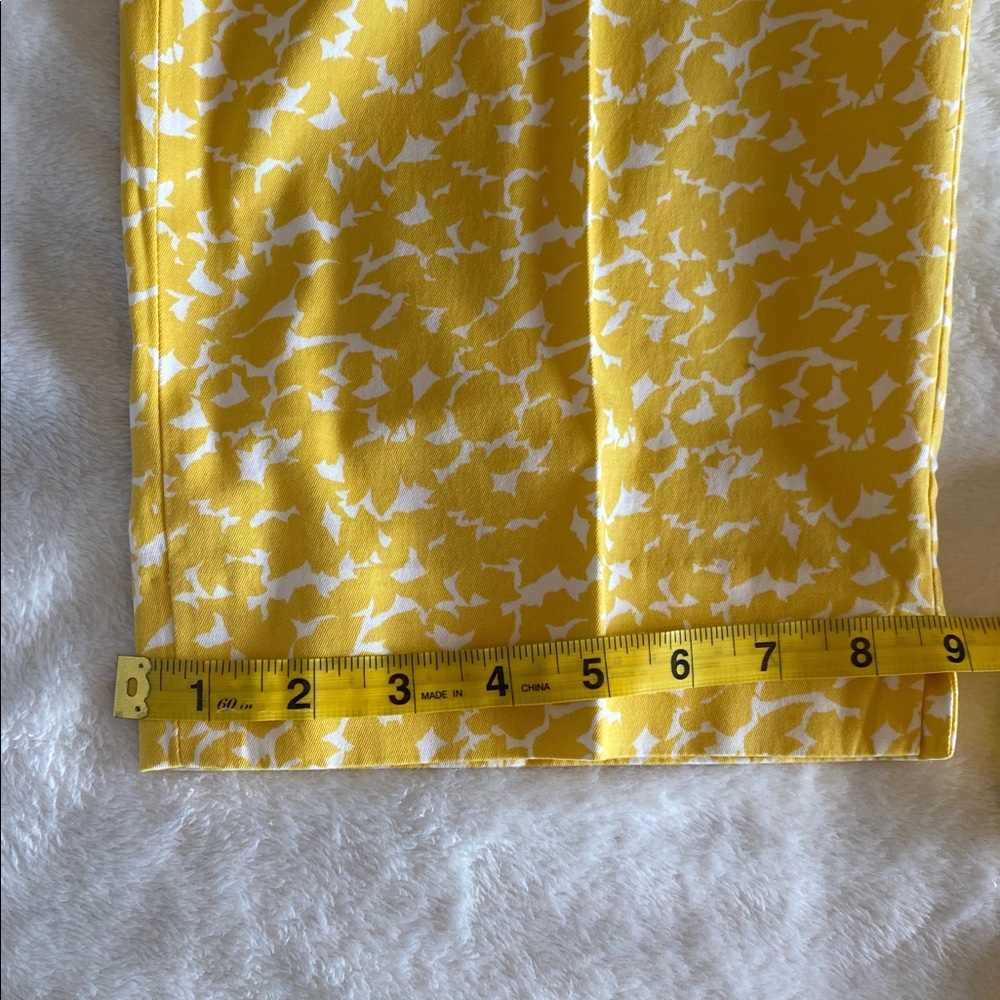 Talbots Yellow and White Patterned Pants sz 16w curvy fit - Picture 10 of 10